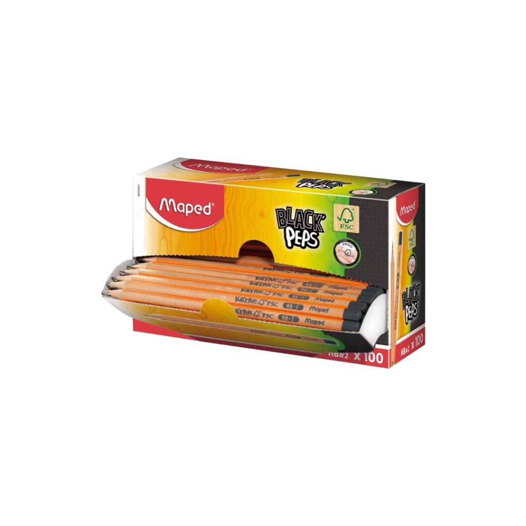 [82850040] Maped Crayon BLACK'PEPS HB, présentoir de 100