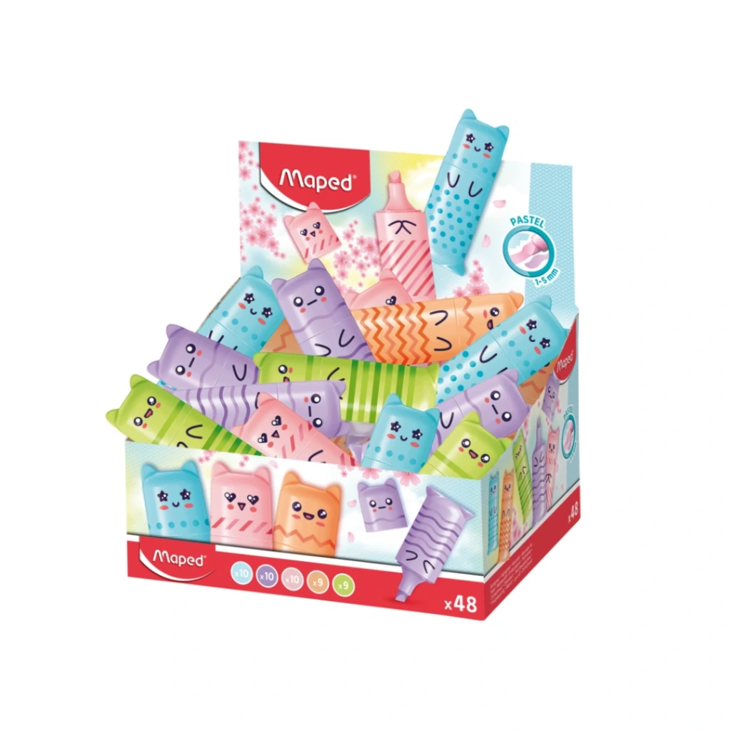 Maped Surligneur Mini PASTEL, présentoir de 48