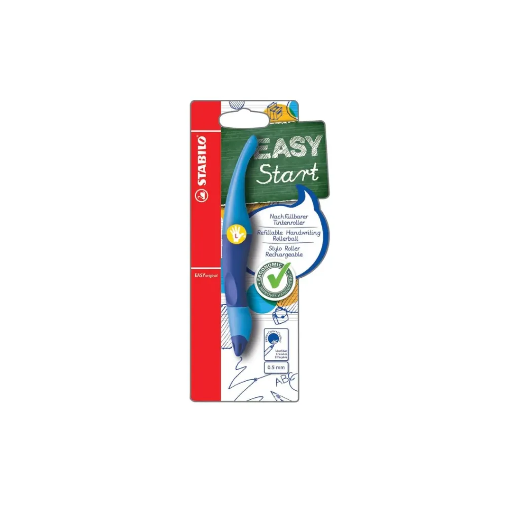 STABILO Stylo roller EASYoriginal (GAUCHER, Bleu)