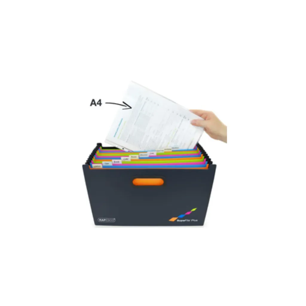 Trieur SupaFile Plus, A4+, 13 compartiments, noir