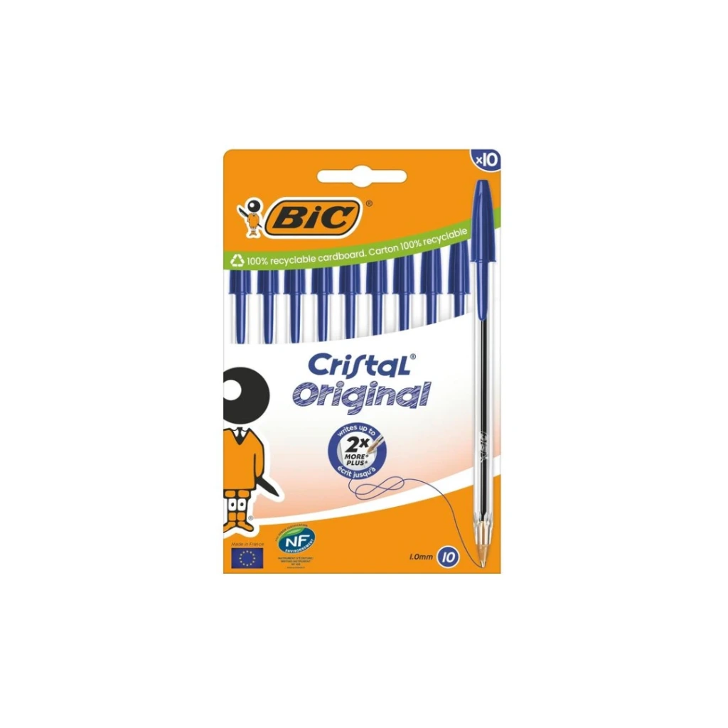 BIC Stylo à bille Cristal Original, boîte de 10